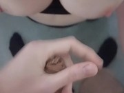 Cum on Big Tits - on her knees 4/16