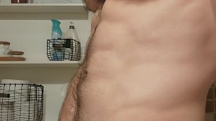 Muscular big dick masturbation