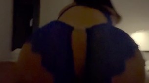 Asian wife riding reverse cowgirl