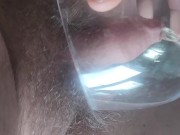 Pissing in the glass with pressure
