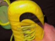 Cumshot into my friends old football shoes