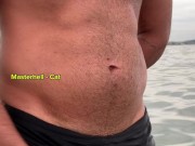 boy shows a nice black dick in public.