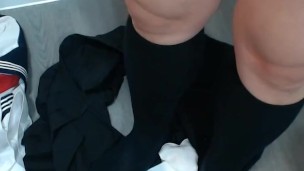 Crossdresser Wearing Sailor Fuku (Japanese Uniform) and Sanitary Towel then Cumming 02 偽娘 女子セーラー服 生理