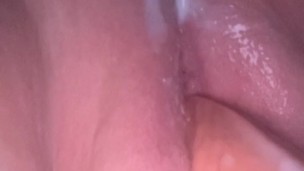 Playing with my Creamy Pussy with Dildo