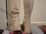 Barbie trample hard cock and balls with high boots No.40