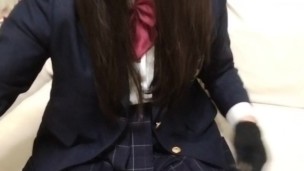 What color are the panties of today's schoolgirl Honoka?