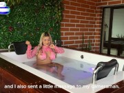 Colombiana rubia de tetas grandes se aprovecha del tecnico del jacuzzi y se lo folla - Naty Delgado 3/16