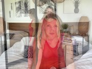 Transparent See-Through Dress Try On Thick Blonde Milf Big Tits