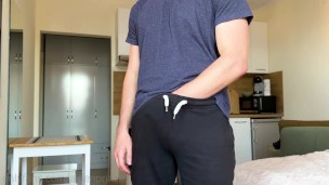 Wild Guy Strokes His Hard Cock. Gets Shaking Orgasm While Moaning Loud