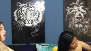 trio of hot friends masturbate and have orgasm.