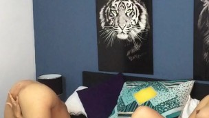 My friends record themselves sucking dildo and masturbating