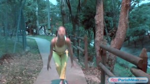 Teen with giant titties gets them out