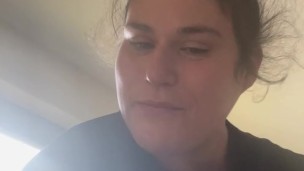 Sexy BBW girl next door jack off instructions before going to work early in the morning