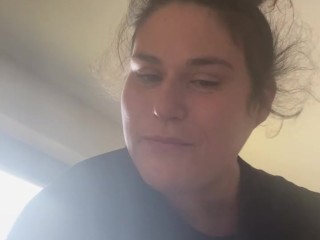 Sexy BBW girl next door jack off instructions before going to work early in the morning
