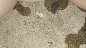 Babe wets her diaper outside while it becomes drenched in piss