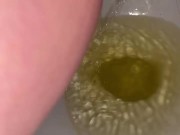 Girl had to pee so bad loud hissing into toilet
