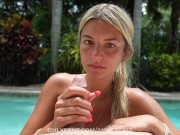 My step sister gave me the best blowjob of my life after a pool day 15/16