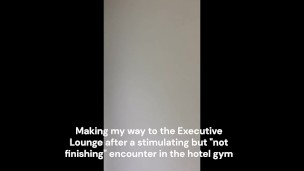 Cum shot in the Executive Lounge - Almost Caught