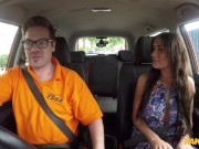 Fake Driving School - Posh cheating WIFE with BIG BOOBS fucks her driving instructor 1/16