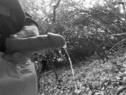 Another woodland walk and piss desperation. Watch my cock grow and throb as piss squirts out