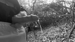 Another woodland walk and piss desperation. Watch my cock grow and throb as piss squirts out