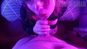 Beautiful Girl sucking a small dick to get all the cum it remains in his balls