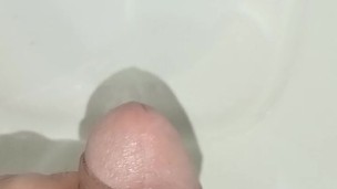 Submissive  urinating, big, venomous cock, close-up