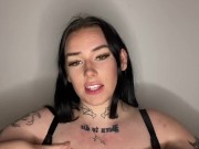 British teen dirty talks whilst running her tits in massage oil
