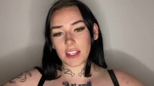 British teen dirty talks whilst running her tits in massage oil