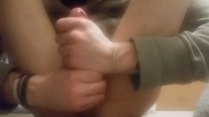 Hung white boy cock loaded with cum, daddy said go record