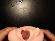 This is the best masturbator in the world and the dick is sticking out of the mouth