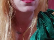 Small Tits Smokes Cigar in Gloves