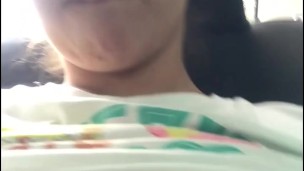 My girlfriend sends me a video of her taking and showing her tits.