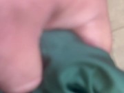 Masturbating with neighbors panties in the bathroom