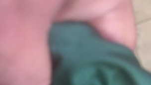 Masturbating with neighbors panties in the bathroom