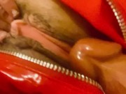 Red latex panties and a dildo 5/16