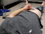 I was going to workout but got horny and had to pump my cock instead