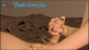 CUTE GIRL EDGES SUBMISSIVE FRIENDS COCK TO MULTIPLE ORGASMS ON MARS