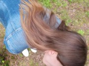 Brunette babe loves sucking my cock outside 10/16