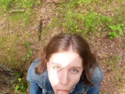 Brunette babe loves sucking my cock outside 12/16