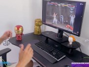 Gamer`s boy Fantasy Threesome became true. Fucking two hot Pornstars