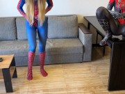 - Oh, no, I was bitten by a black spider! - And I was bitten by a red one. Let's squirt! 15/16