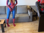 - Oh, no, I was bitten by a black spider! - And I was bitten by a red one. Let's squirt! 9/16