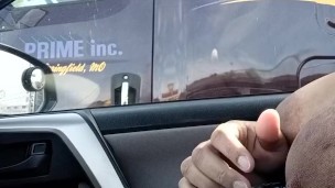 Flashing truck driver my big tits on the freeway