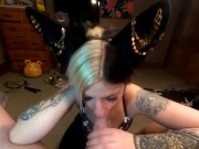 hot emo babe suck and swallow close up POV 6/16