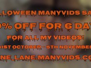 50% OFF HALLOWEEN SALE ON MY MANY VIDS 2/16