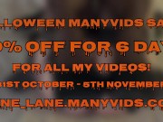 50% OFF HALLOWEEN SALE ON MY MANY VIDS 3/16