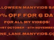 50% OFF HALLOWEEN SALE ON MY MANY VIDS 8/16