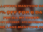 50% OFF HALLOWEEN SALE ON MY MANY VIDS 9/16