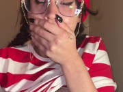 Busty brunette Waldo bounces on it after you find her lonely and feral 12/16